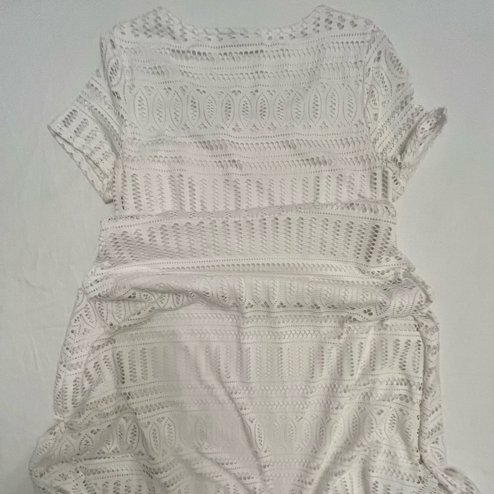 Dana Buchman full length white summer full length short sleeve dress